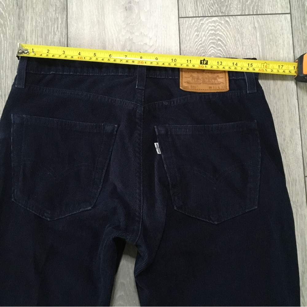 Levis 511 Trousers W31 L32 Blue Corduroy Slim Straight Cords Zip Fly - Picture 8 of 10